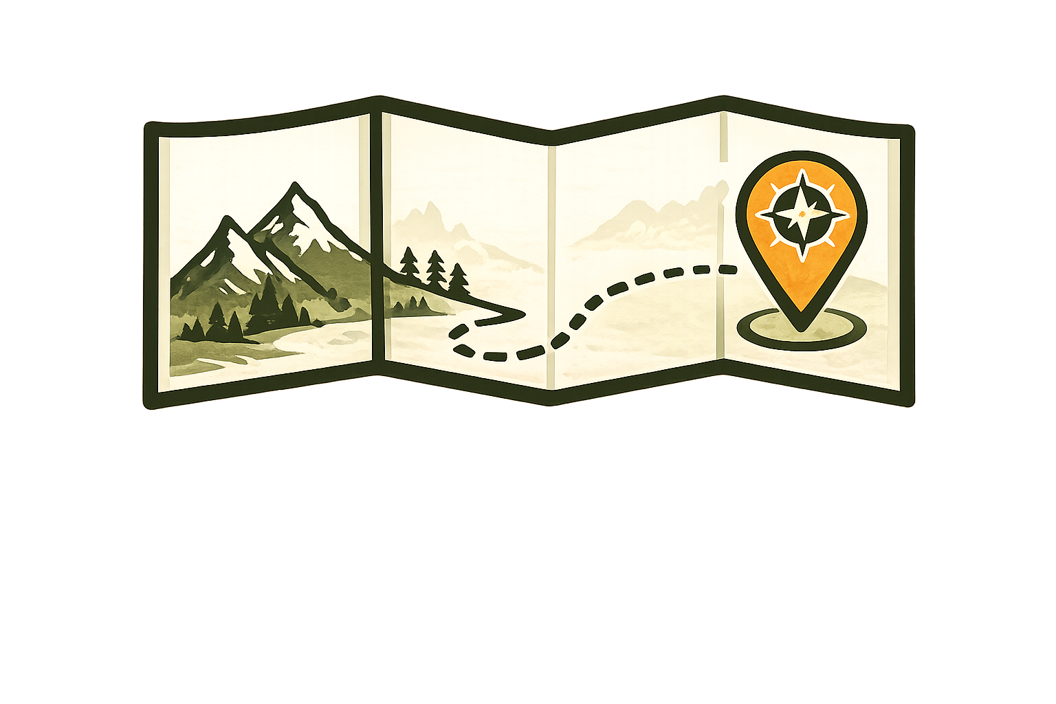Folded adventure map icon | Basecamp Compass, LLC (Basecamp Compass)