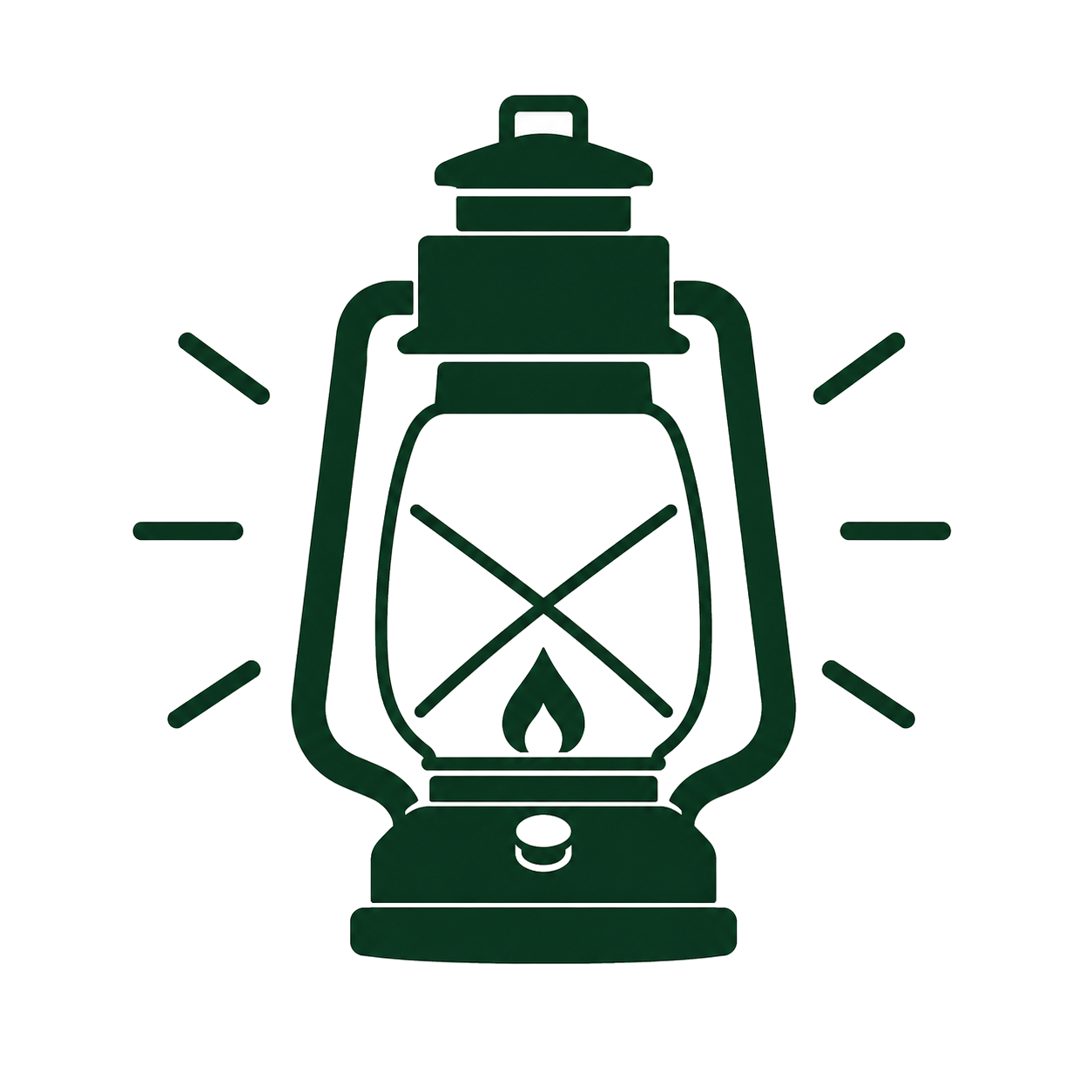 Green lantern icon emitting light | Basecamp Compass, LLC (Basecamp Compass)