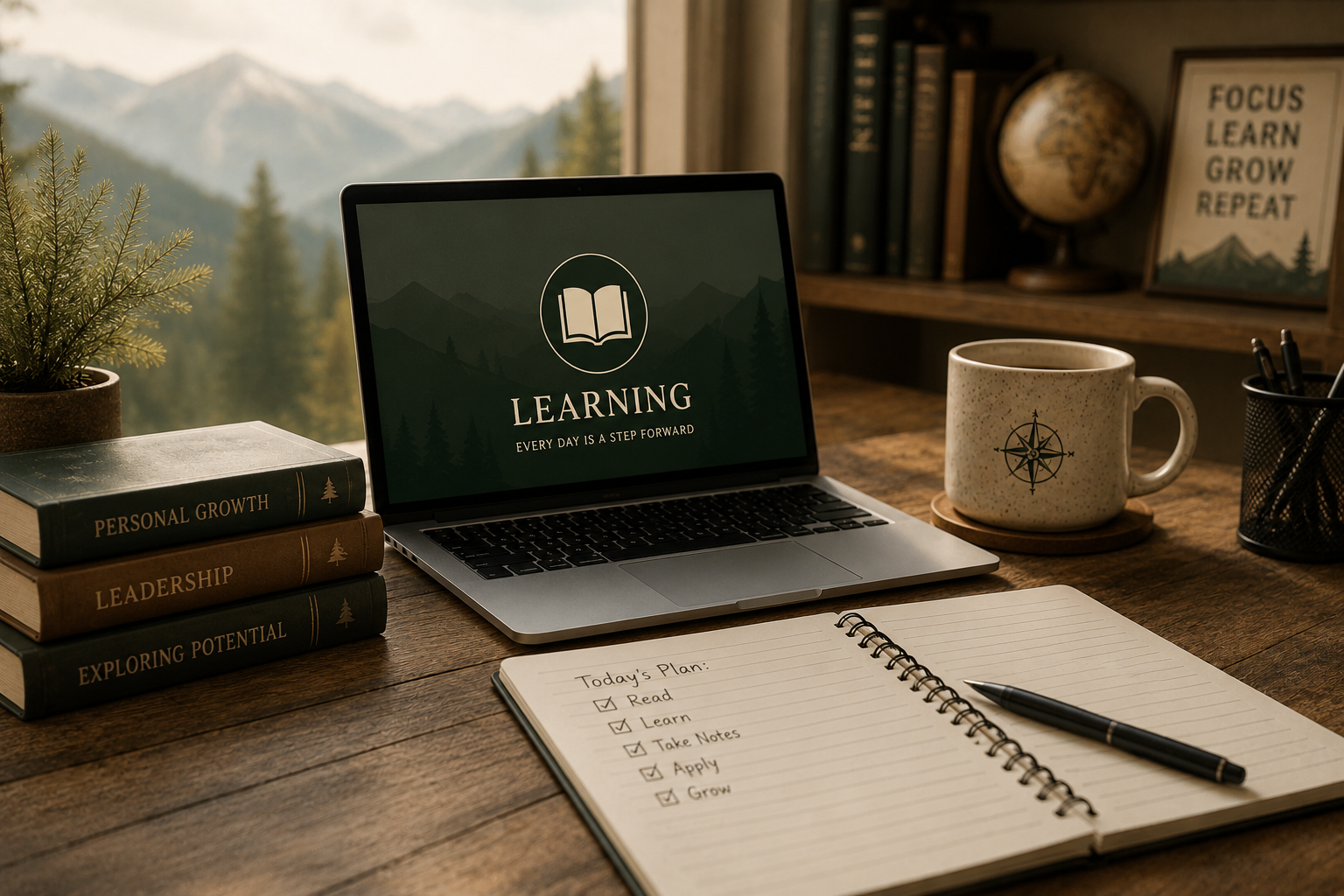 Laptop and notebook on desk | Basecamp Compass, LLC (Basecamp Compass)
