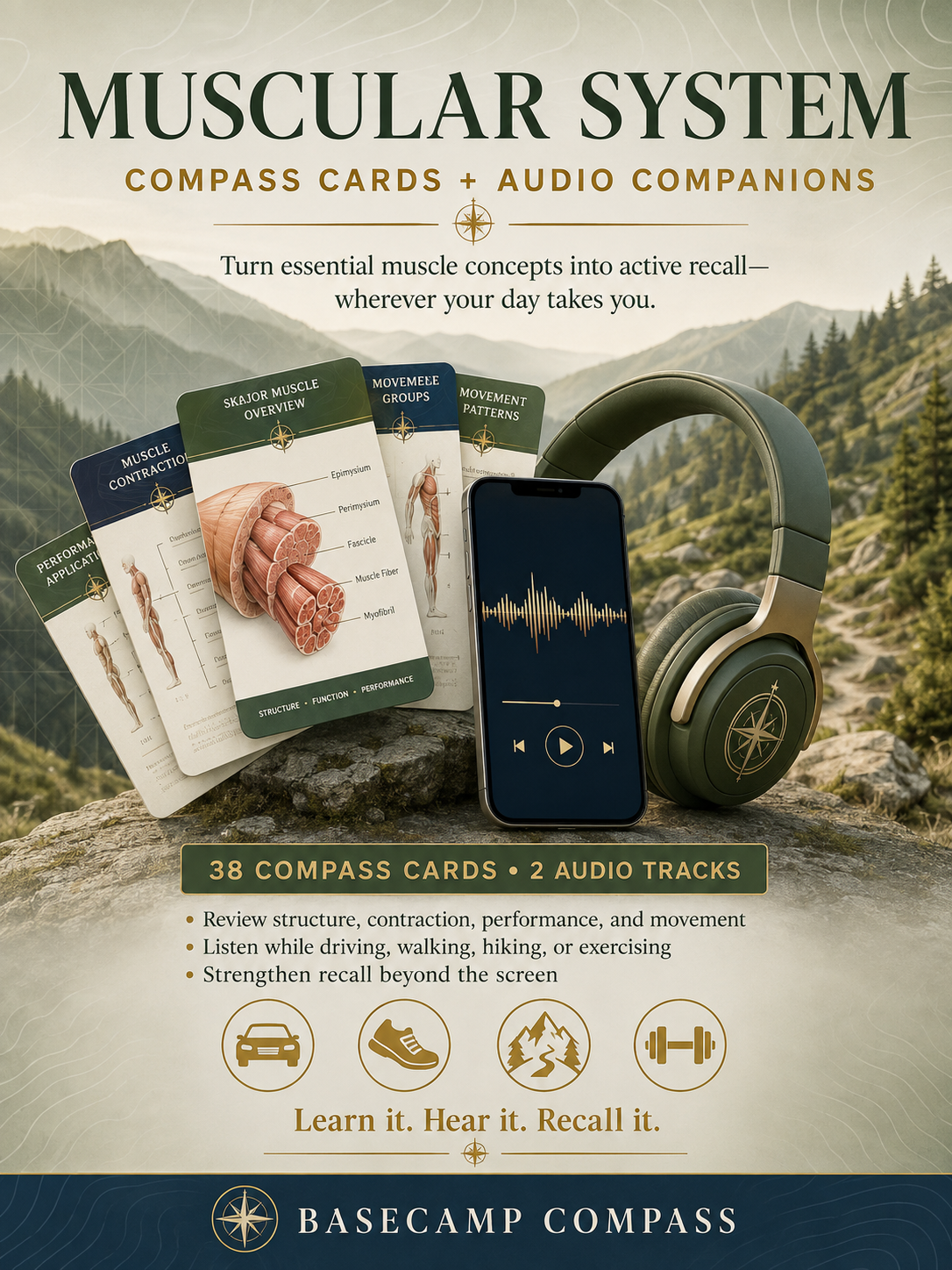 Muscular System Compass Cards