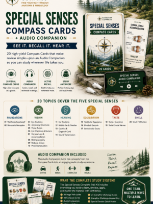 Special Senses Compass Cards + Audio Companion | A&P Review System
