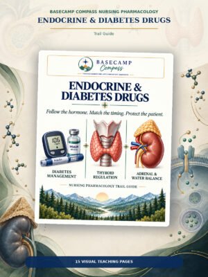 Endocrine & Diabetes Drugs Trail Guide printable nursing study guide
