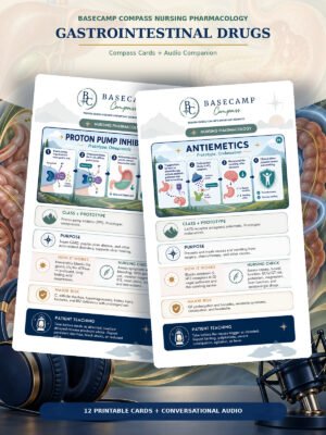 Gastrointestinal Drugs Compass Cards + Audio Companion printable nursing study guide