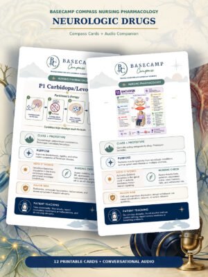 Neurologic Drugs Compass Cards + Audio Companion printable nursing study guide