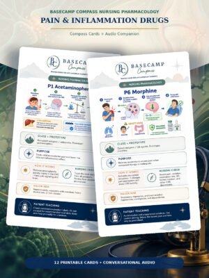 Pain & Inflammation Drugs Compass Cards + Audio Companion printable nursing study guide