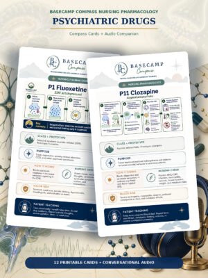 Psychiatric Drugs Compass Cards + Audio Companion printable nursing study guide