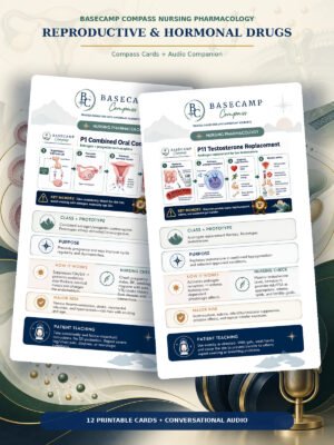 Reproductive & Hormonal Drugs Compass Cards + Audio Companion printable nursing study guide