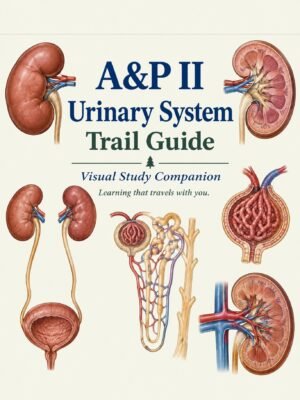 A&P II Urinary System Trail Guide cover — kidney and nephron illustrations