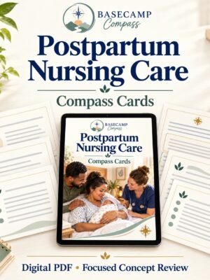 Maternal Newborn Postpartum Nursing Care Compass Cards + Audio Companion